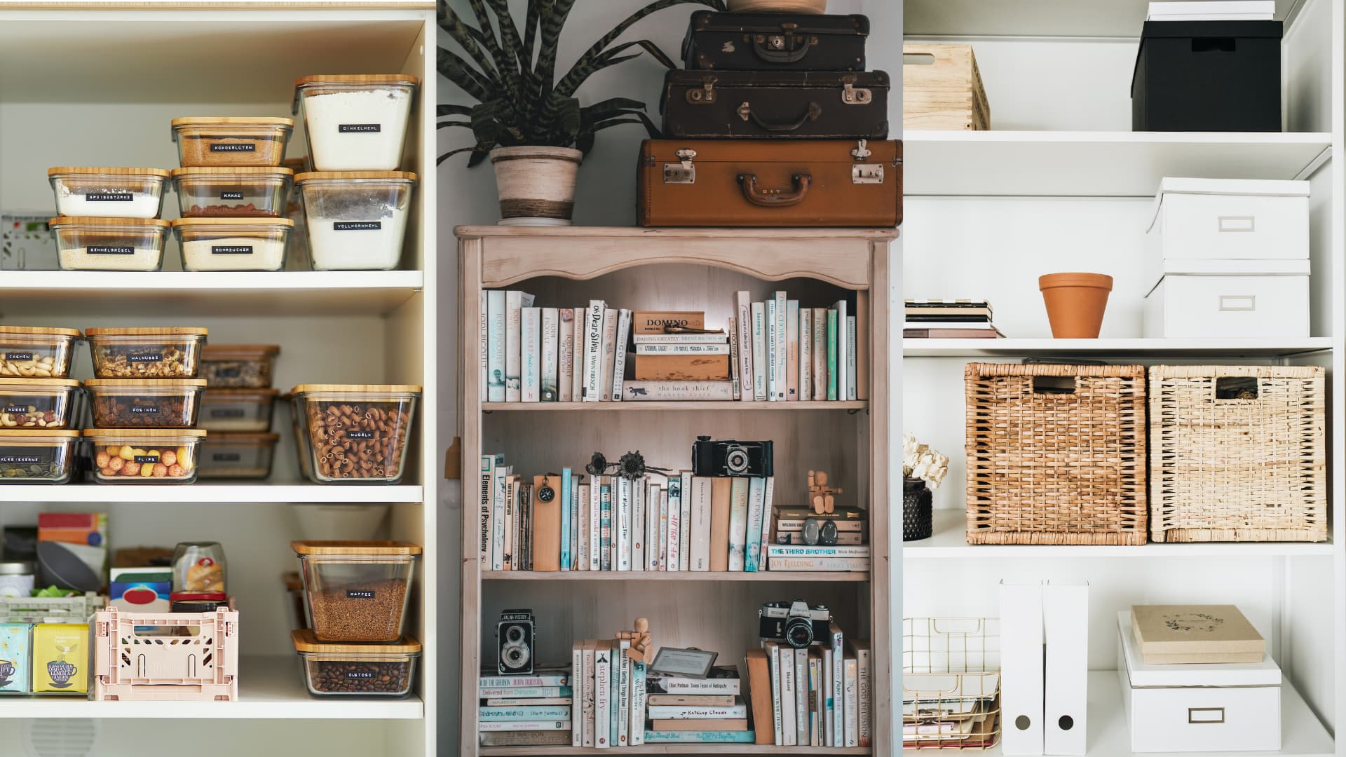 Organized home shelves